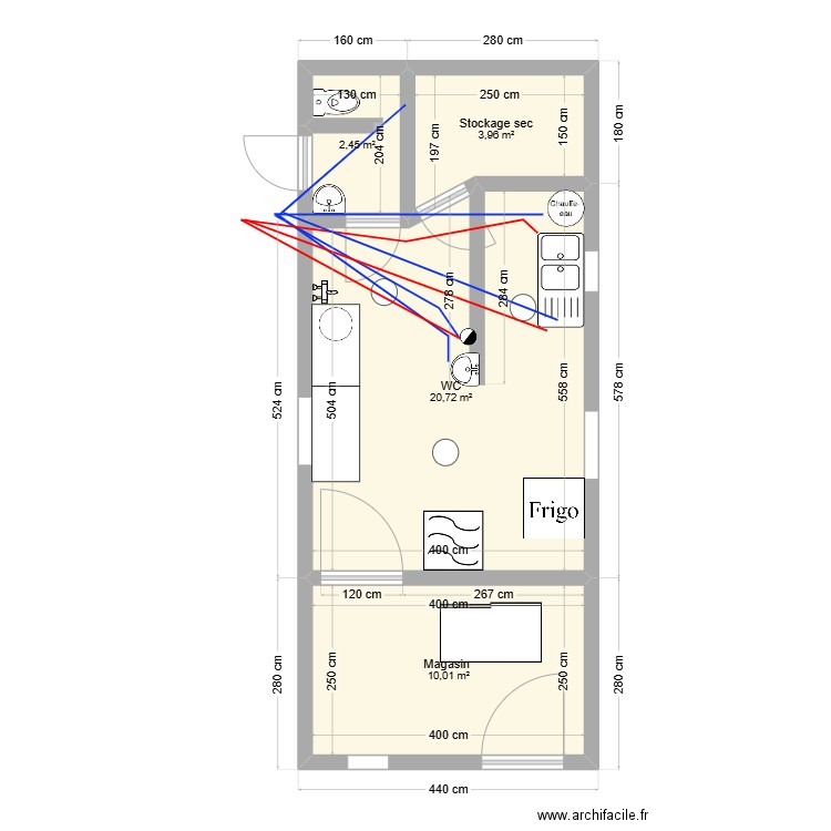 labo . Plan de 4 pièces et 37 m2