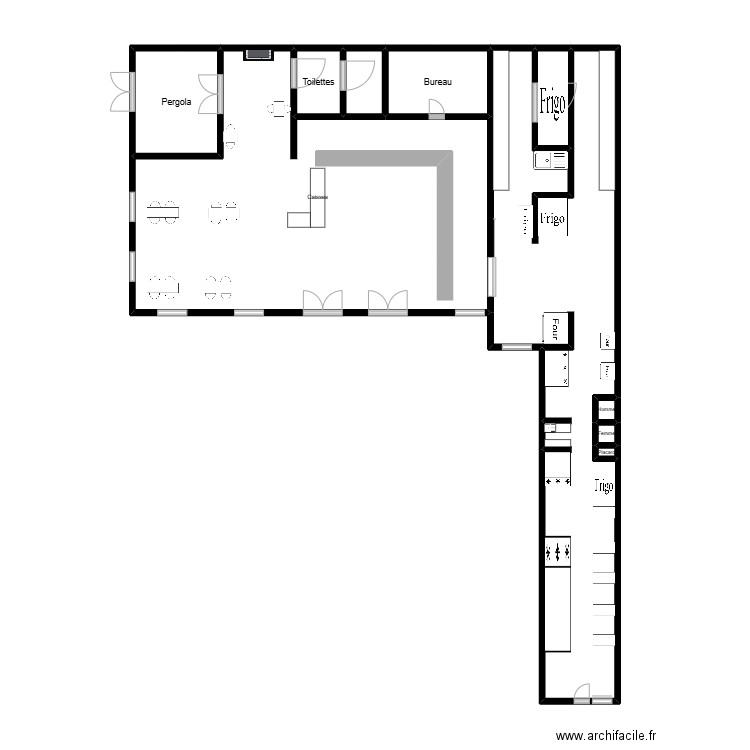 Feuillette. Plan de 10 pièces et 63 m2