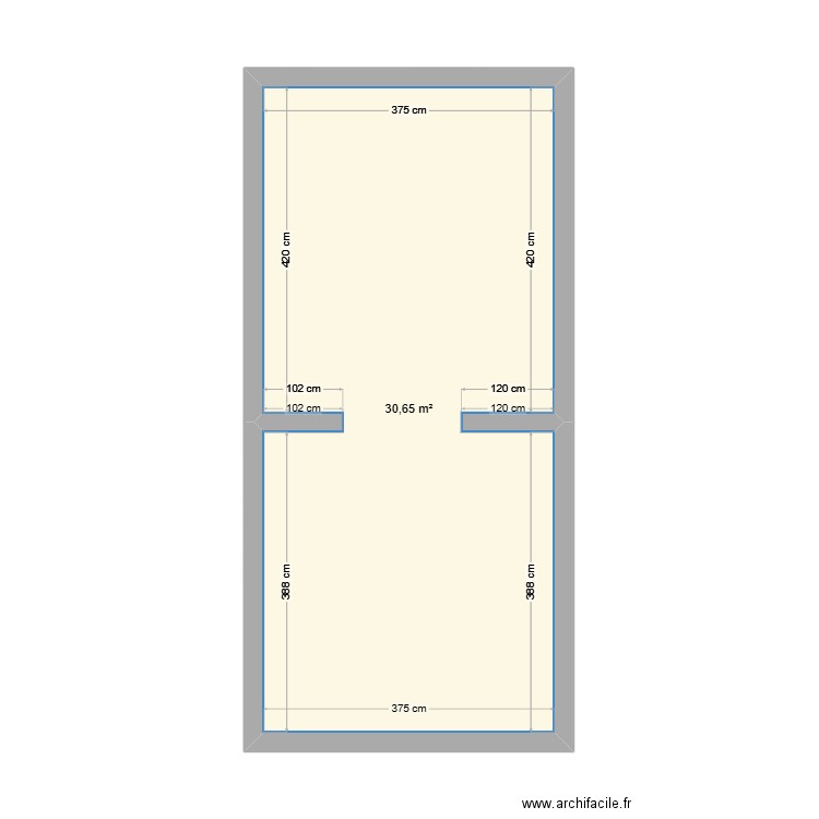 maison. Plan de 1 pièce et 31 m2