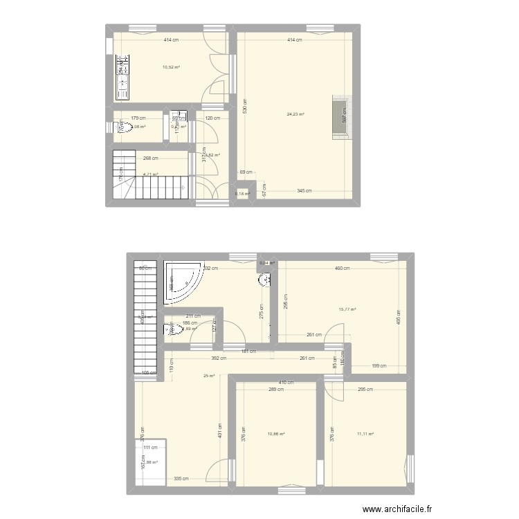 Projet Bozec. Plan de 15 pièces et 118 m2