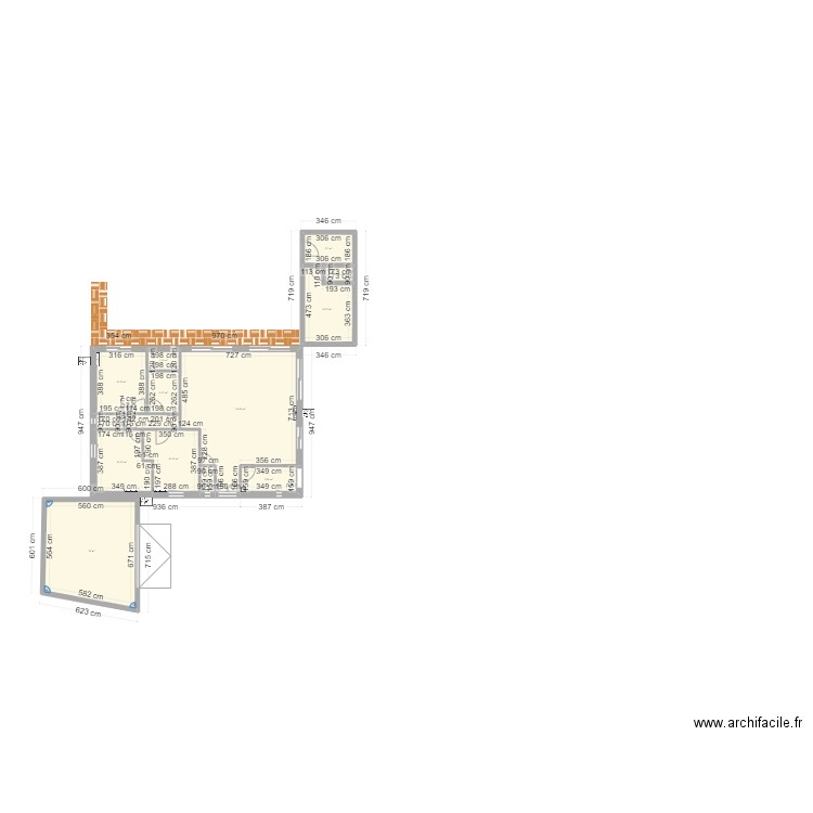 maison 2. Plan de 14 pièces et 162 m2