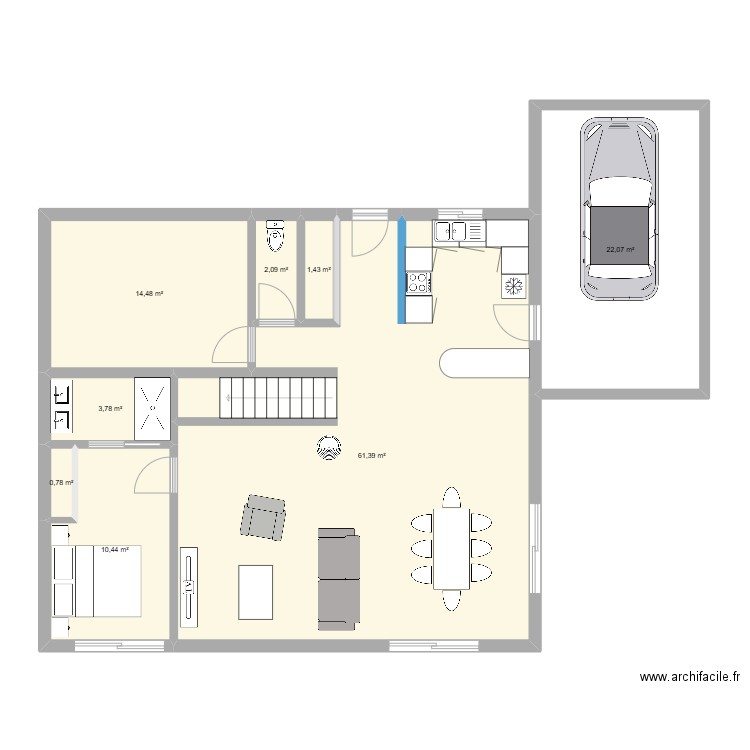 rdc_v2. Plan de 8 pièces et 116 m2