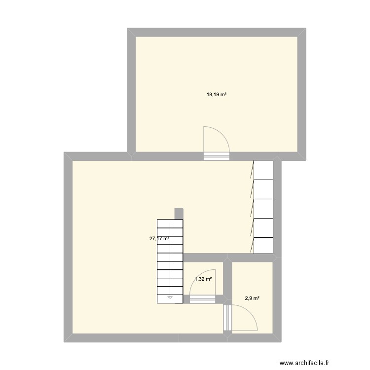 Maison loc Templeuve. Plan de 4 pièces et 50 m2