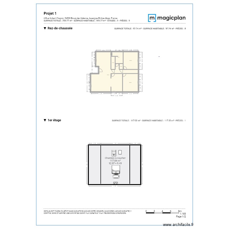 bob fanny 2. Plan de 7 pièces et 122 m2