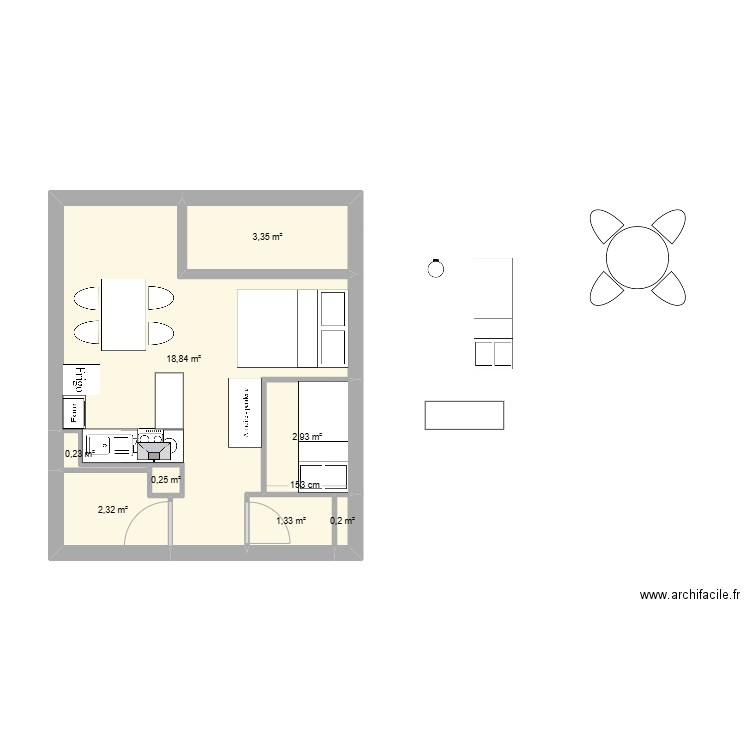 Plan Toussuire 11. Plan de 8 pièces et 29 m2