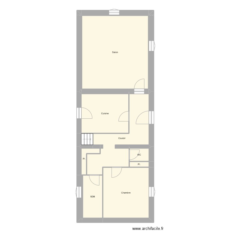 LONGERE. Plan de 15 pièces et 81 m2