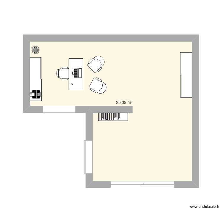 ykgukgikyçu. Plan de 1 pièce et 25 m2