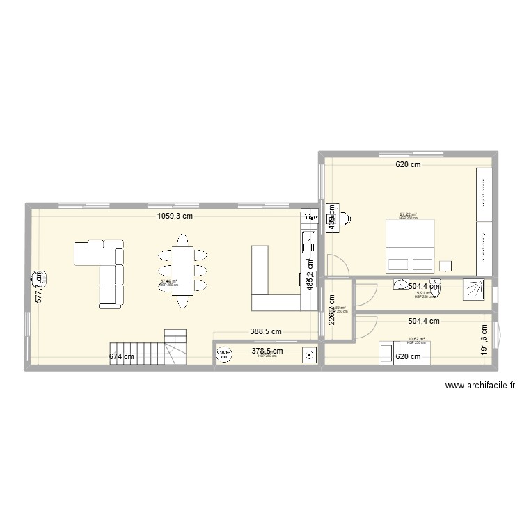 123. Plan de 6 pièces et 107 m2