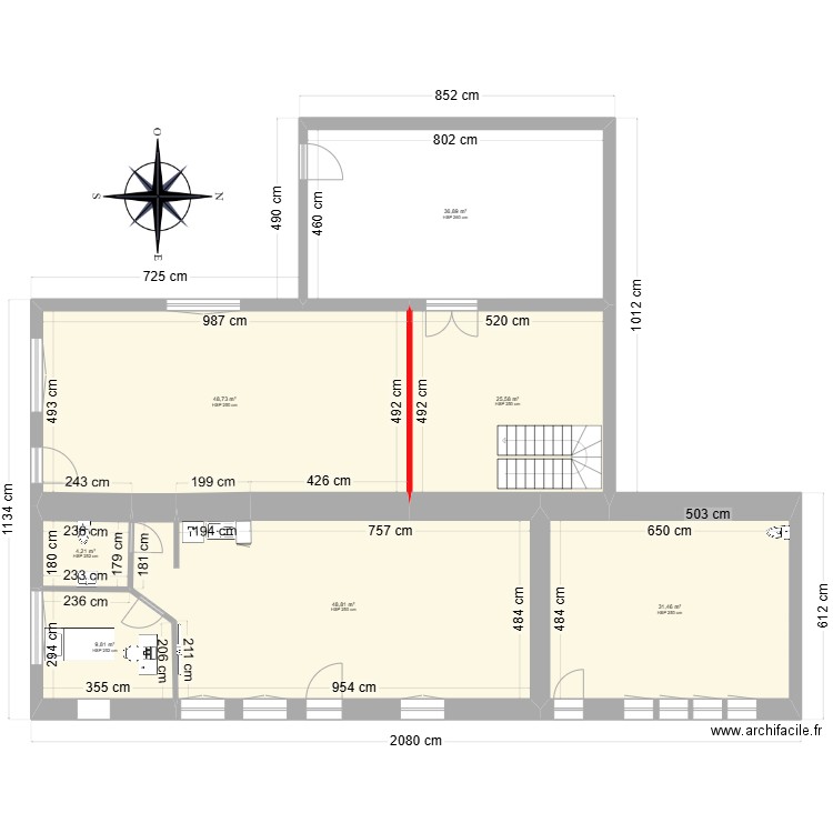 PLAN RDC COLLOREC 1ARCHI. Plan de 7 pièces et 205 m2