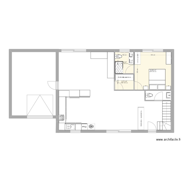 essais 1. Plan de 3 pièces et 19 m2