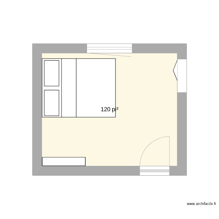 chamre autonomie. Plan de 1 pièce et 11 m2