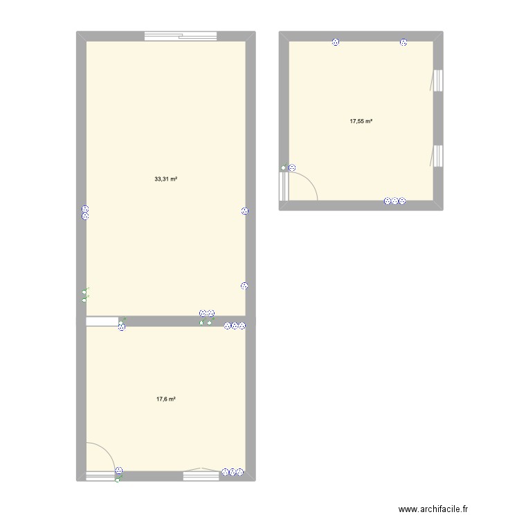 plan électoral. Plan de 3 pièces et 68 m2