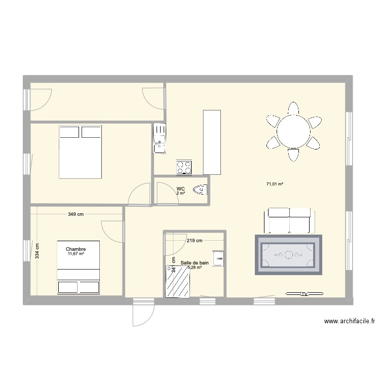 PROJET THIBAUD ELINE. Plan de 4 pièces et 113 m2