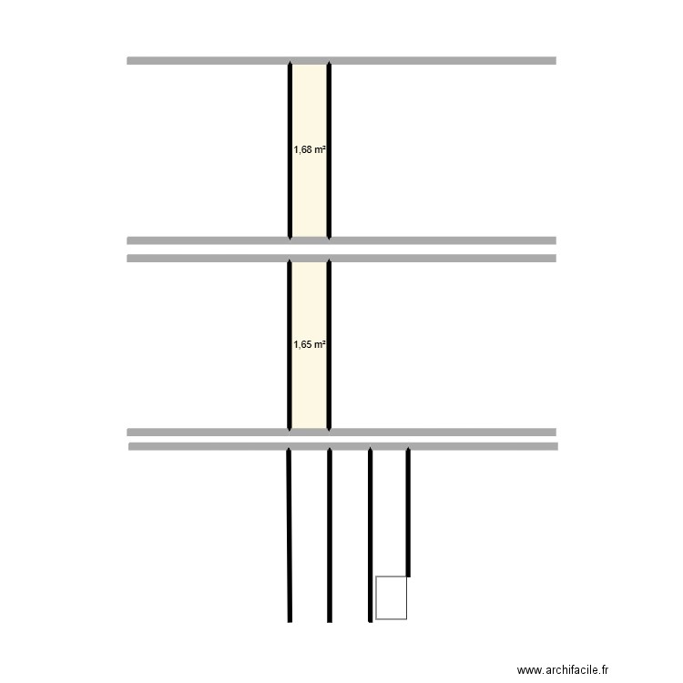 soge. Plan de 2 pièces et 3 m2