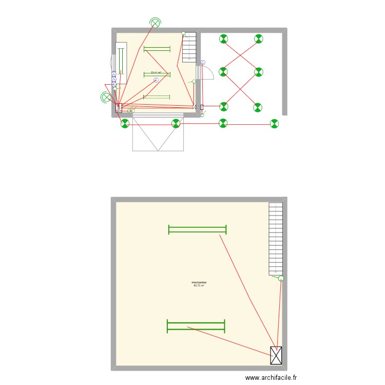 kevin garage. Plan de 2 pièces et 118 m2