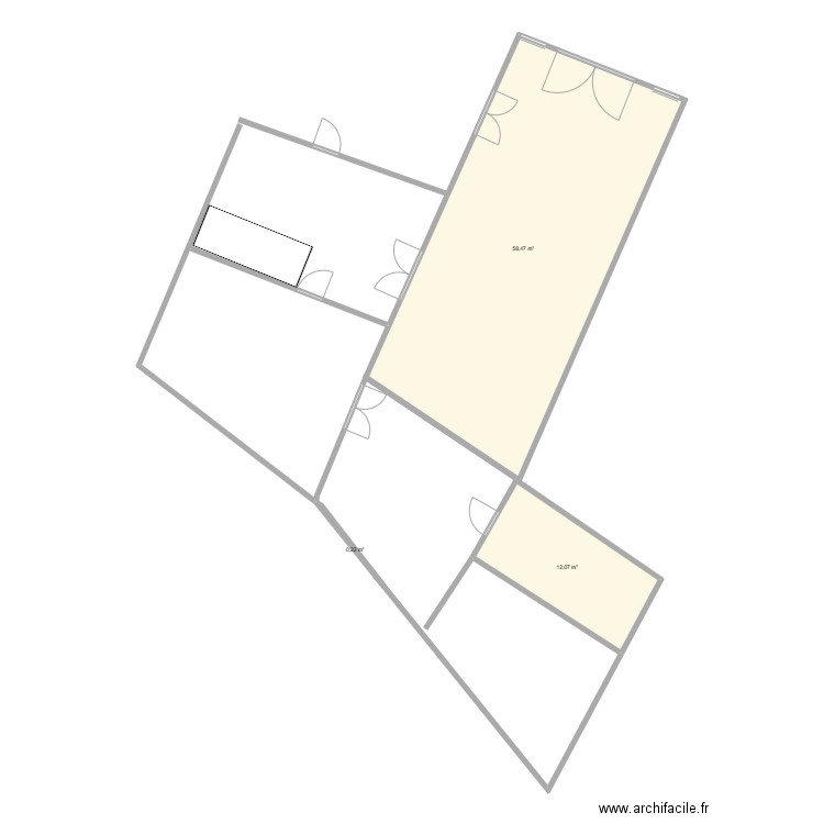 Cardabelle. Plan de 3 pièces et 71 m2