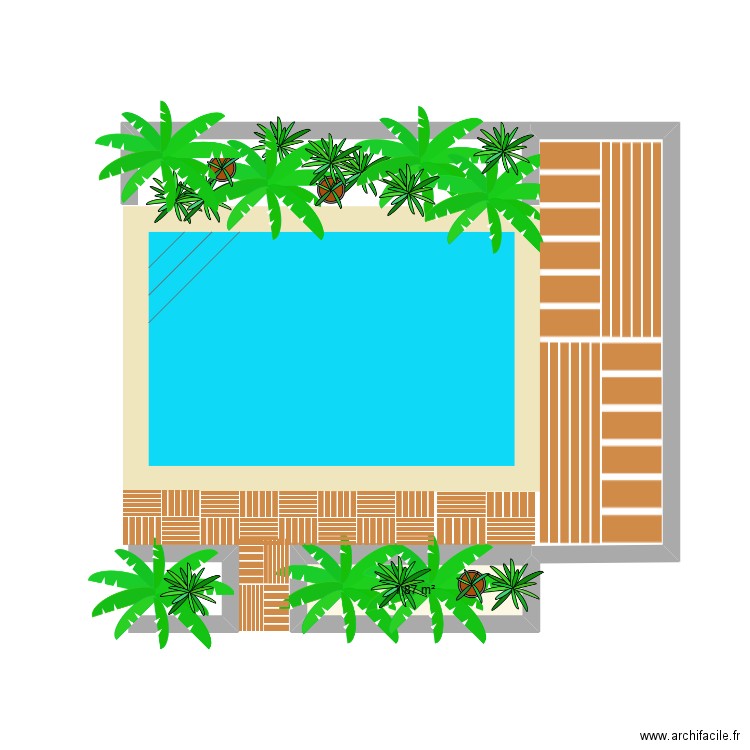 amenagement jardin. Plan de 1 pièce et 2 m2