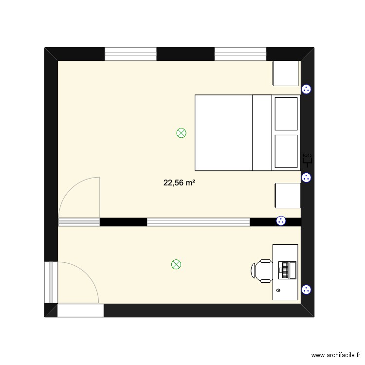 75002. Plan de 1 pièce et 23 m2