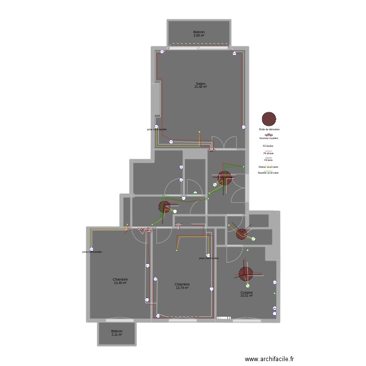 PML-old-cuisine. Plan de 19 pièces et 89 m2