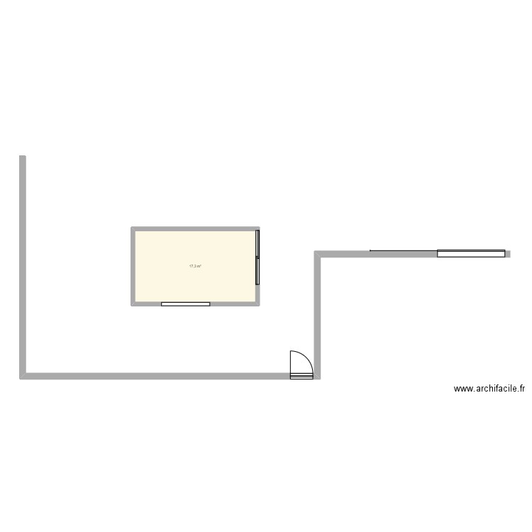 plan. Plan de 1 pièce et 17 m2