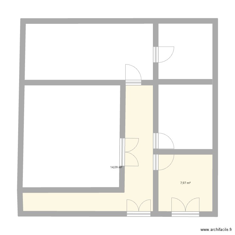 Plan apix. Plan de 2 pièces et 22 m2