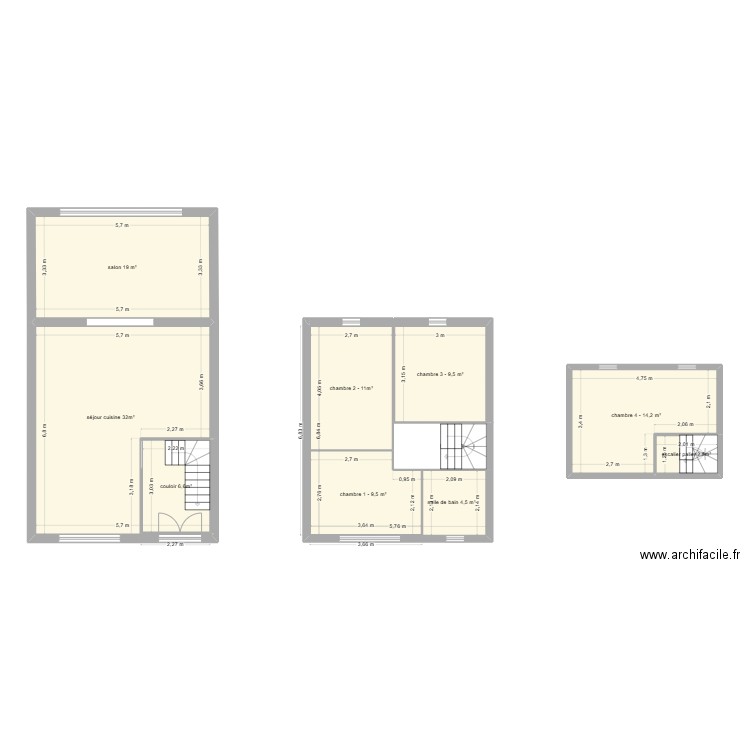 maison. Plan de 9 pièces et 108 m2