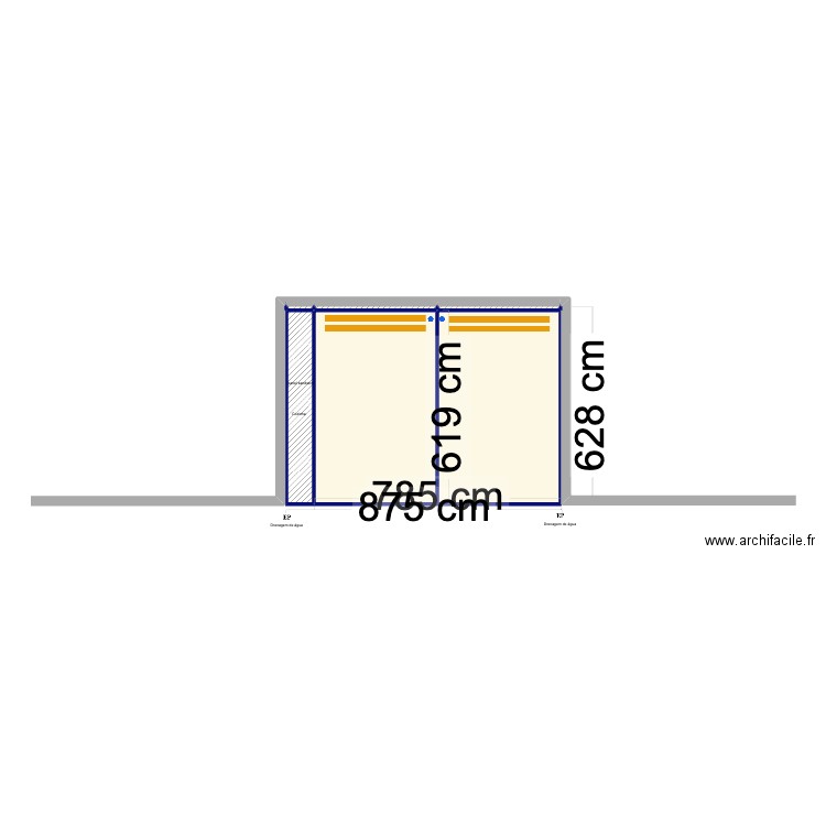 Pizzeti. Plan de 6 pièces et 53 m2