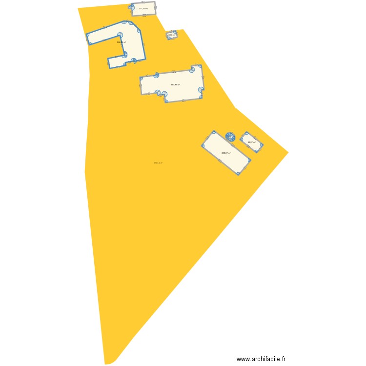 plan cadastre. Plan de 7 pièces et 1870 m2