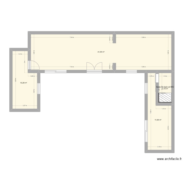 1011111. Plan de 4 pièces et 66 m2