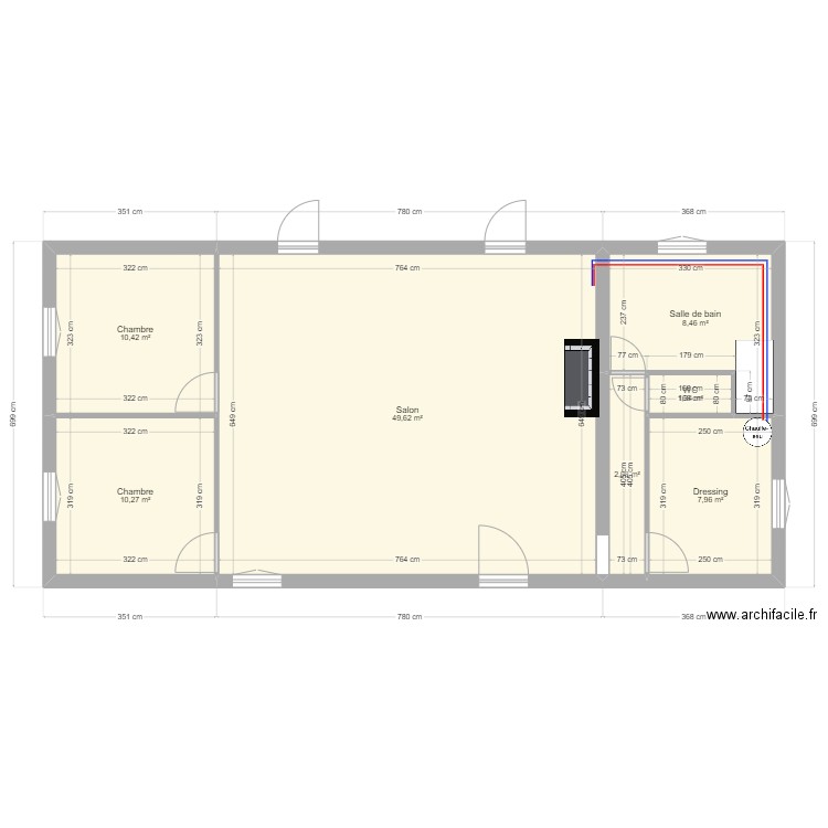 ROUSSARIE. Plan de 7 pièces et 91 m2