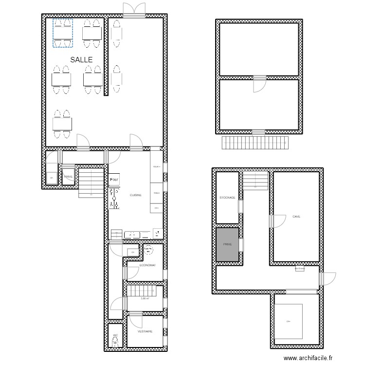 REstaurant de Leglise. Plan de 17 pièces et 193 m2