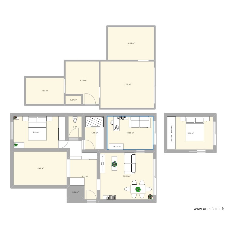 Appartement. Plan de 12 pièces et 115 m2