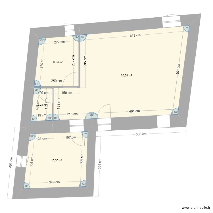 Apt 7 conti. Plan de 4 pièces et 50 m2