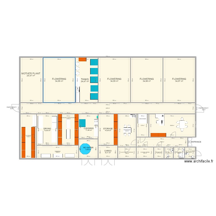 MEDICAL GRADE CANNA 5. Plan de 25 pièces et 417 m2