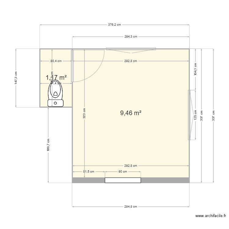 CUISINE ACTUELLE. Plan de 2 pièces et 11 m2