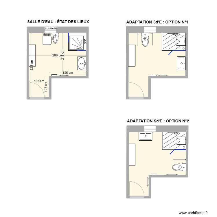 DARRAS Dominique. Plan de 3 pièces et 22 m2