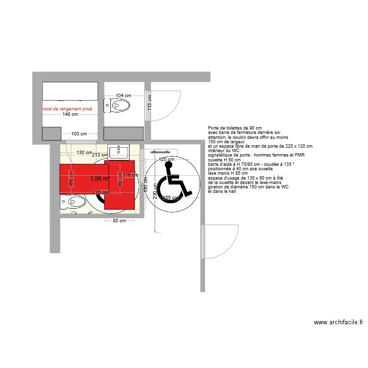 PAROISSE NOTRE DAME DU RHONE PROJET. Plan de 1 pièce et 4 m2