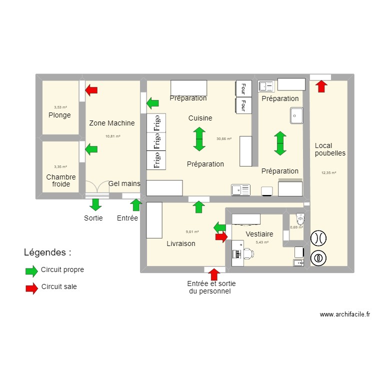 Marche en avant 1. Plan de 8 pièces et 76 m2