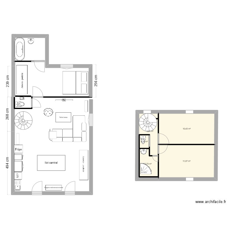 MAISON 11 BVD BELLIEU. Plan de 5 pièces et 29 m2