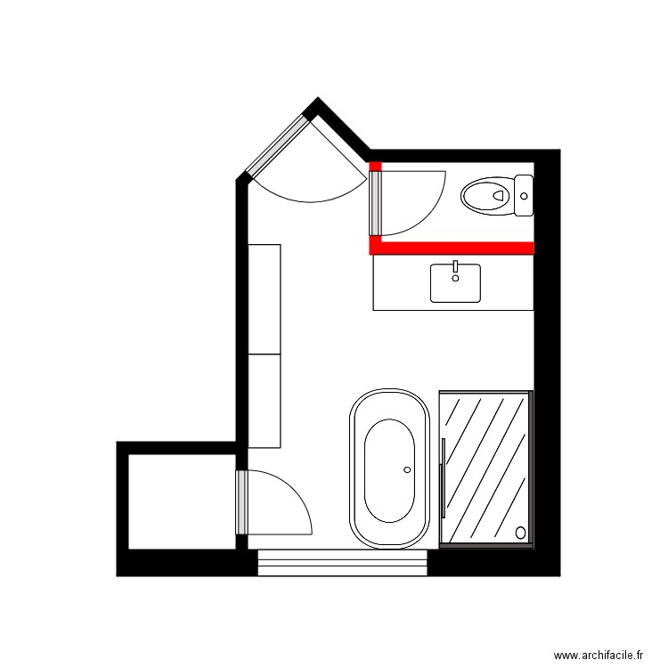 tremblay sdb5. Plan de 2 pièces et 11 m2