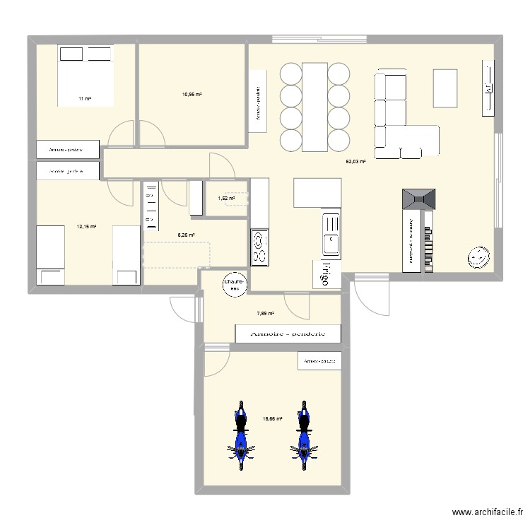 trexytcty. Plan de 8 pièces et 132 m2