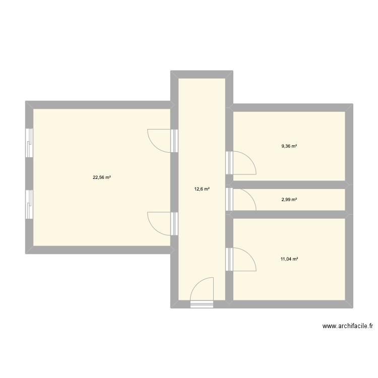 EVREUX 4. Plan de 5 pièces et 59 m2