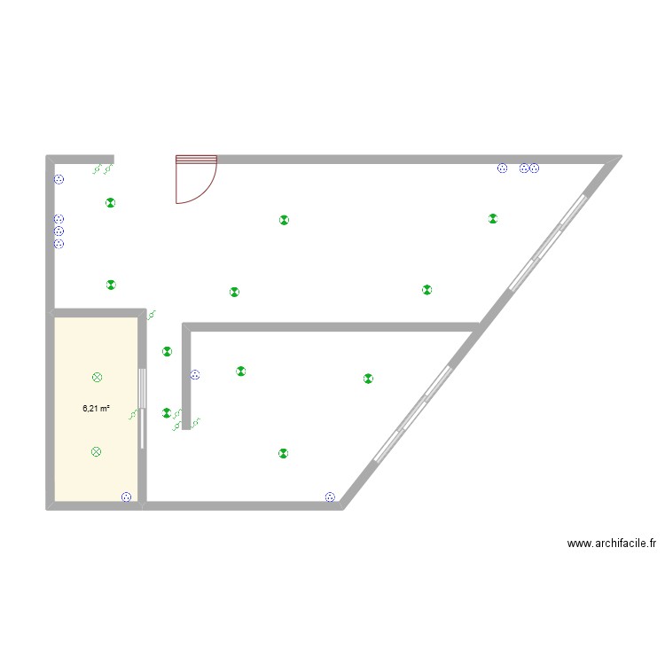 APPAREILLAGE. Plan de 1 pièce et 6 m2