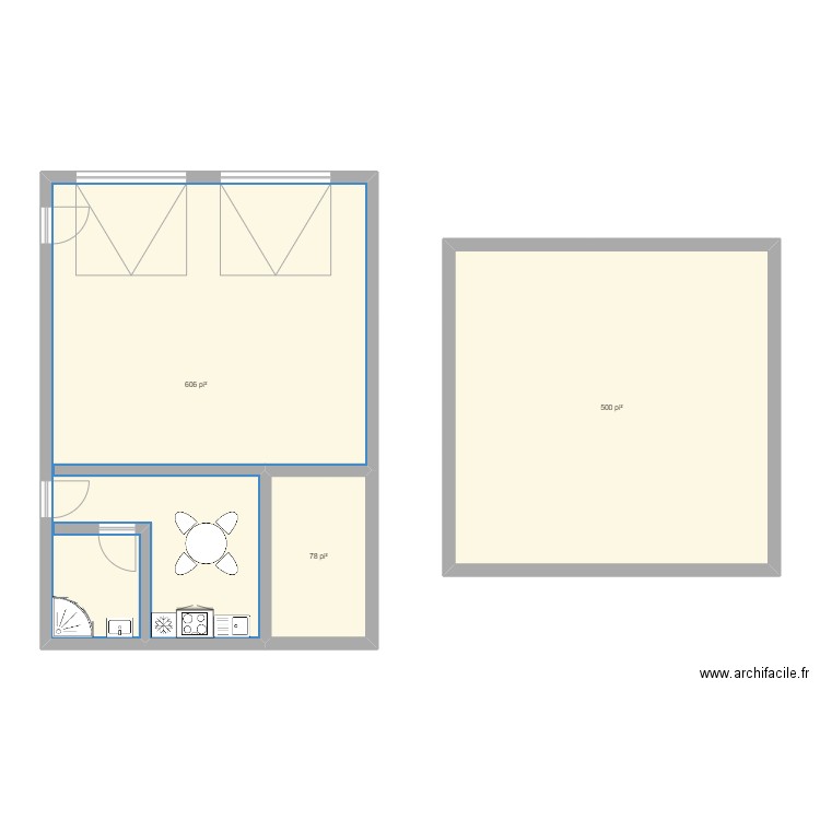 garage. Plan de 3 pièces et 110 m2