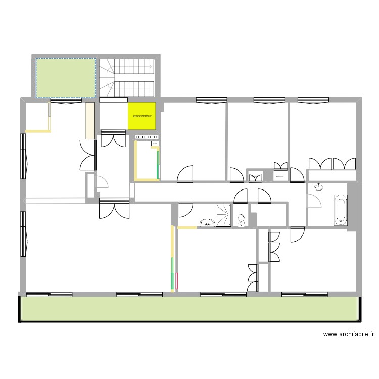 Appartement MAYEUR peinture. Plan de 6 pièces et 178 m2