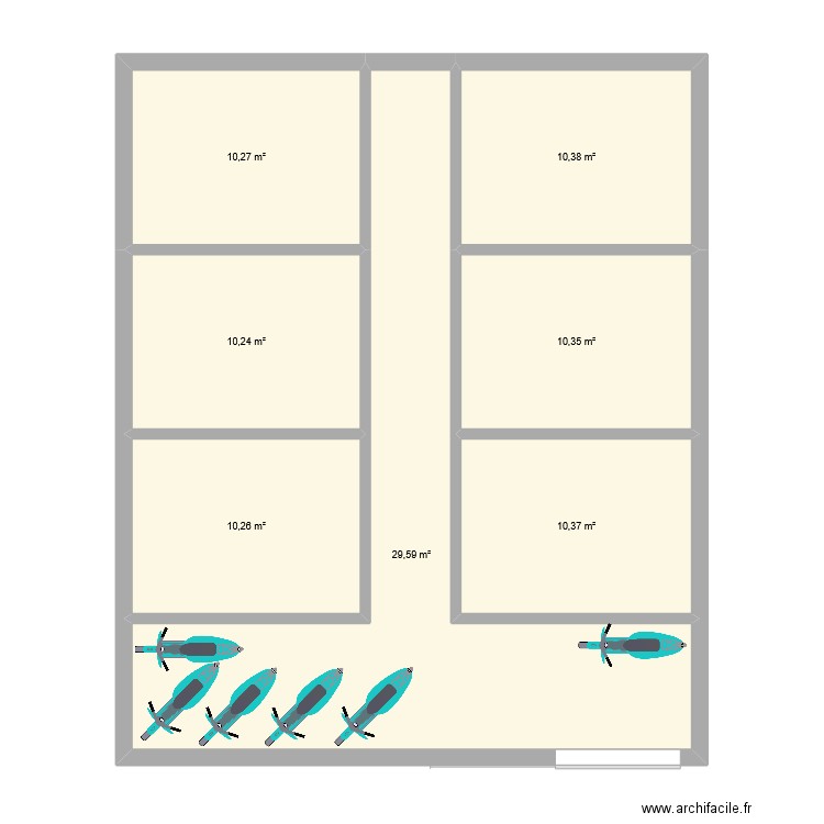 mimosas 02. Plan de 7 pièces et 91 m2