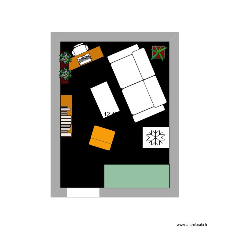 monaco2. Plan de 1 pièce et 12 m2