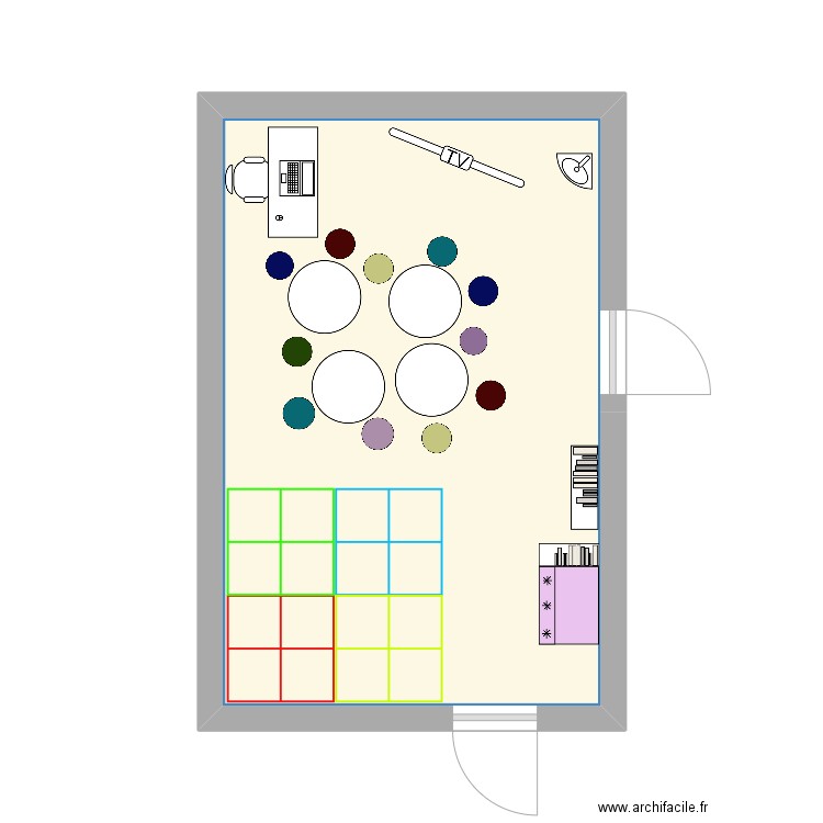 Salle classe lpl. Plan de 1 pièce et 20 m2