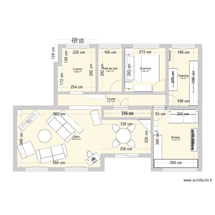 LCSC-amenagement_2. Plan de 8 pièces et 75 m2