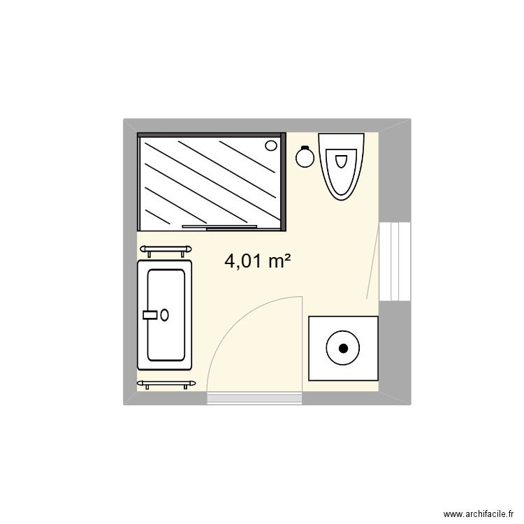 sdb parents2. Plan de 1 pièce et 4 m2